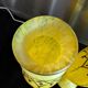 Pair of Legras vases — yellow marbled glass, enamelled Art Deco decoration,