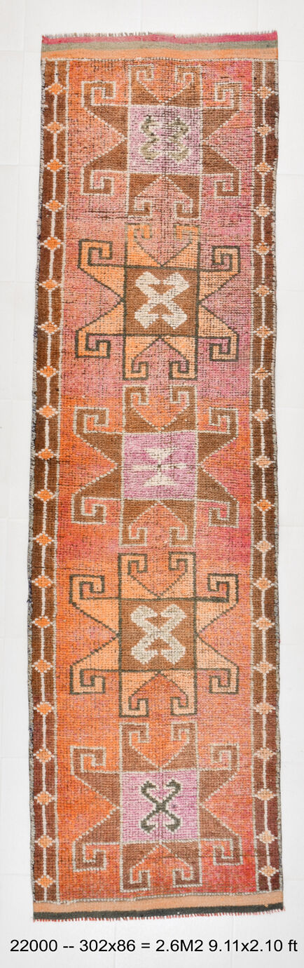 3x10 contemporary oushak runner rug, 86x302cm