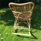 Rocking-chair en rotin