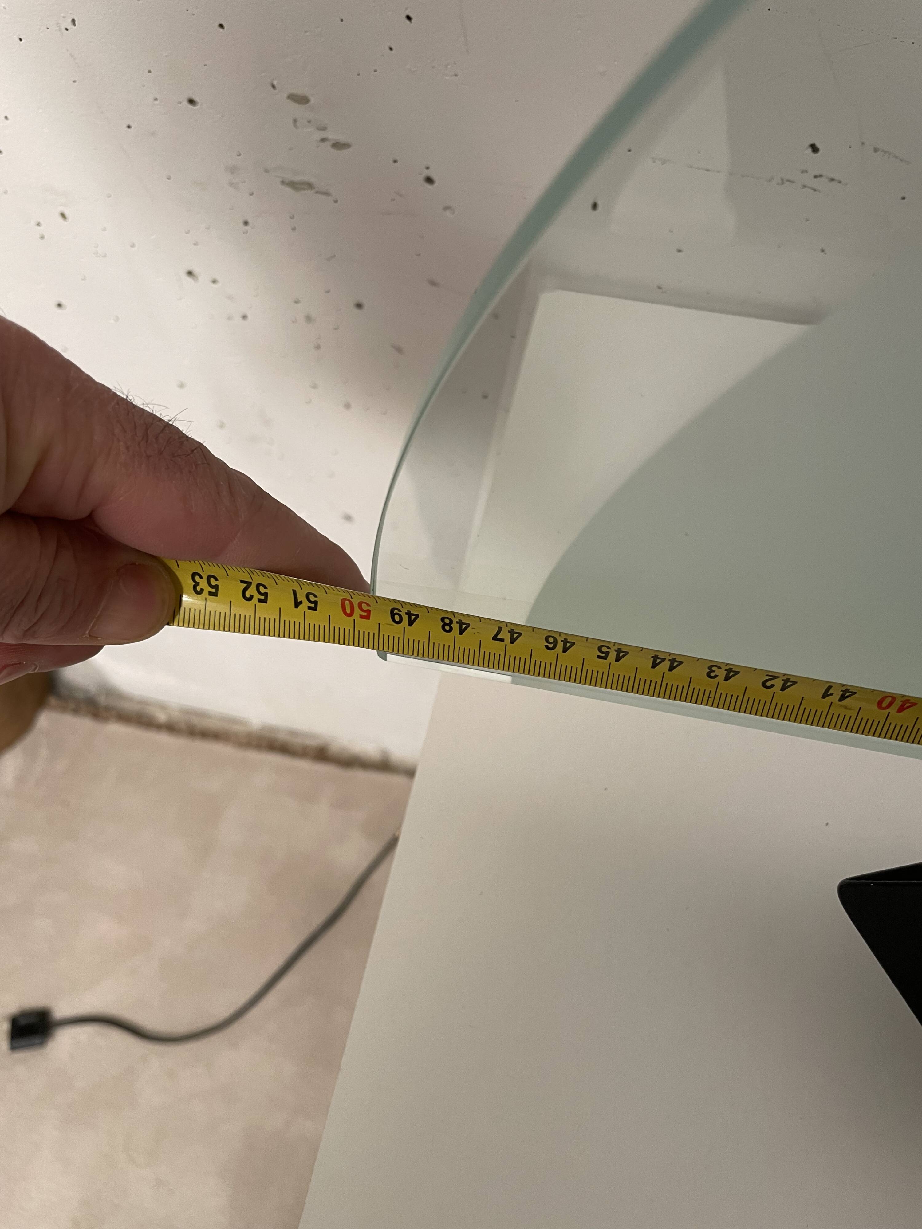 Postmodern geometric glass and metal lamp, large model, 1980