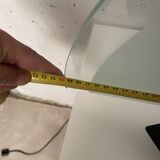 Postmodern geometric glass and metal lamp, large model, 1980