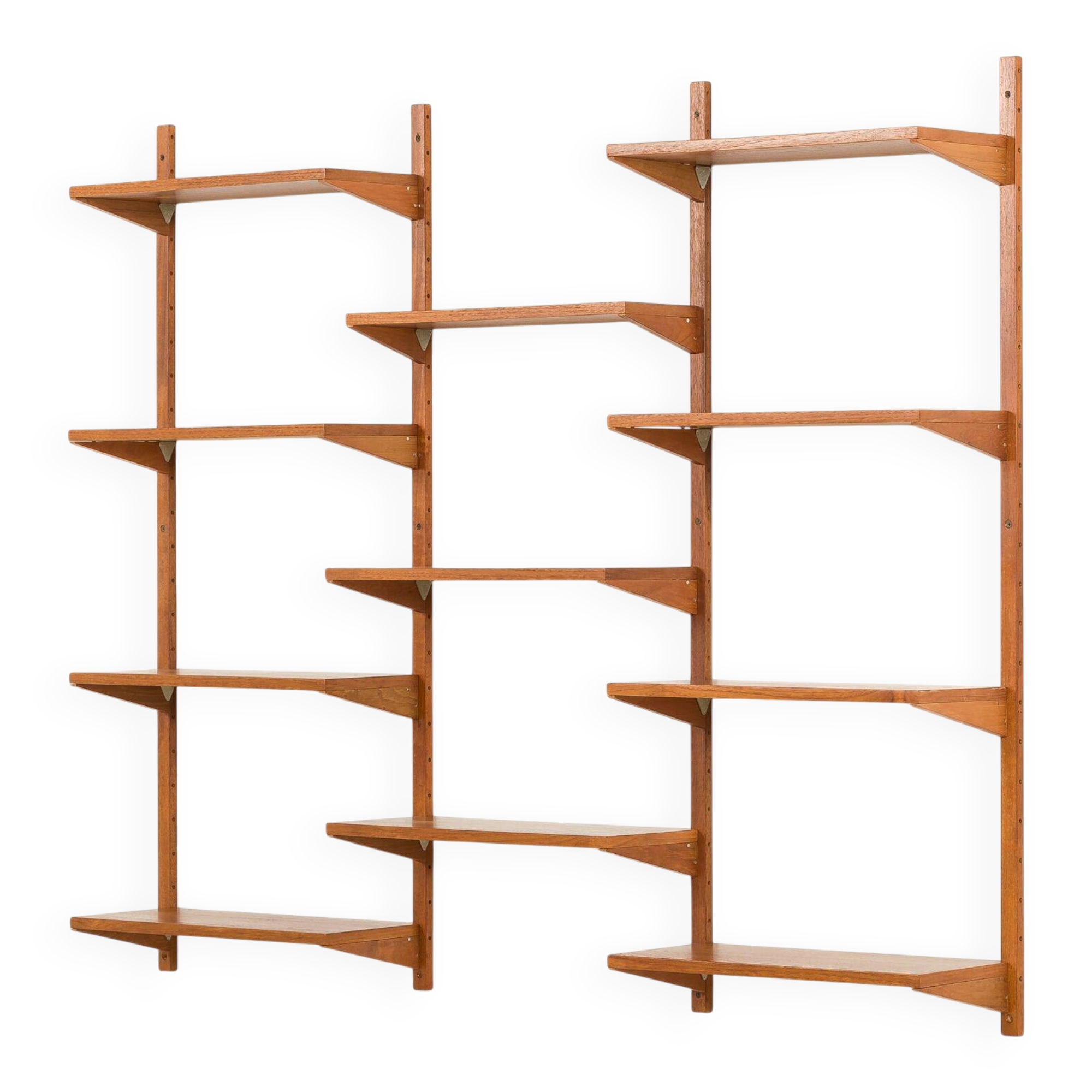 Preben Sorensen, PS System shelving unit on wooden brackets, 1960s