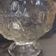Grande coupe à fruits en verre moulé vintage