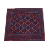 Tapis à franges gazak afghan à motif géométrique 116x113cm