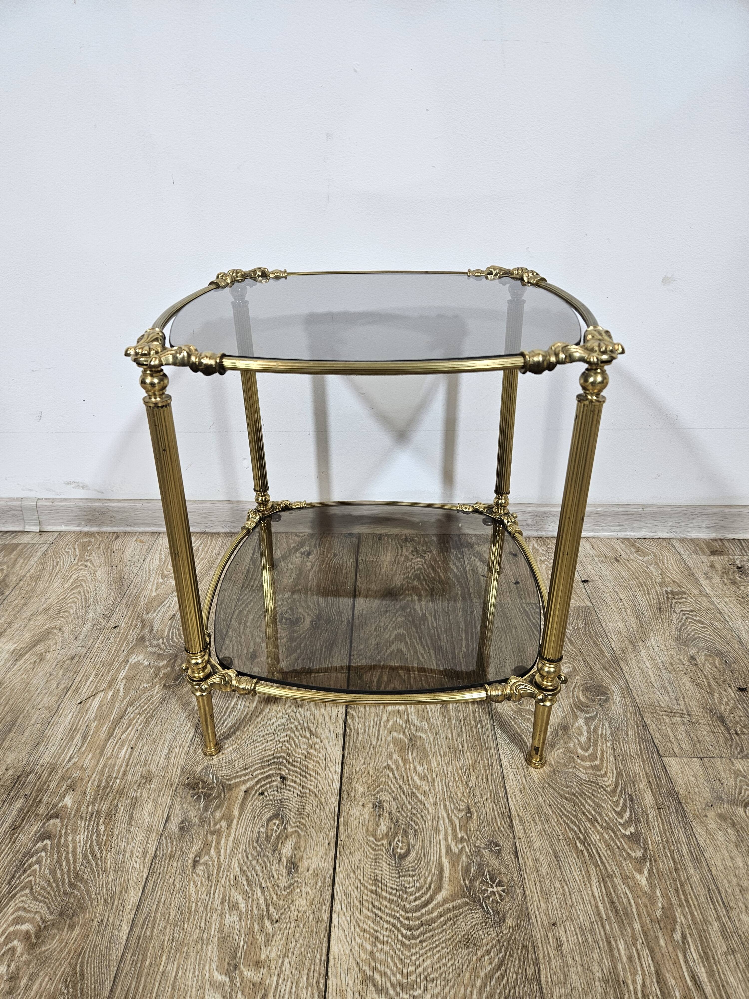 Brass side table, France, 1950s.