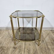 Table d'appoint en laiton, France, années 1950.