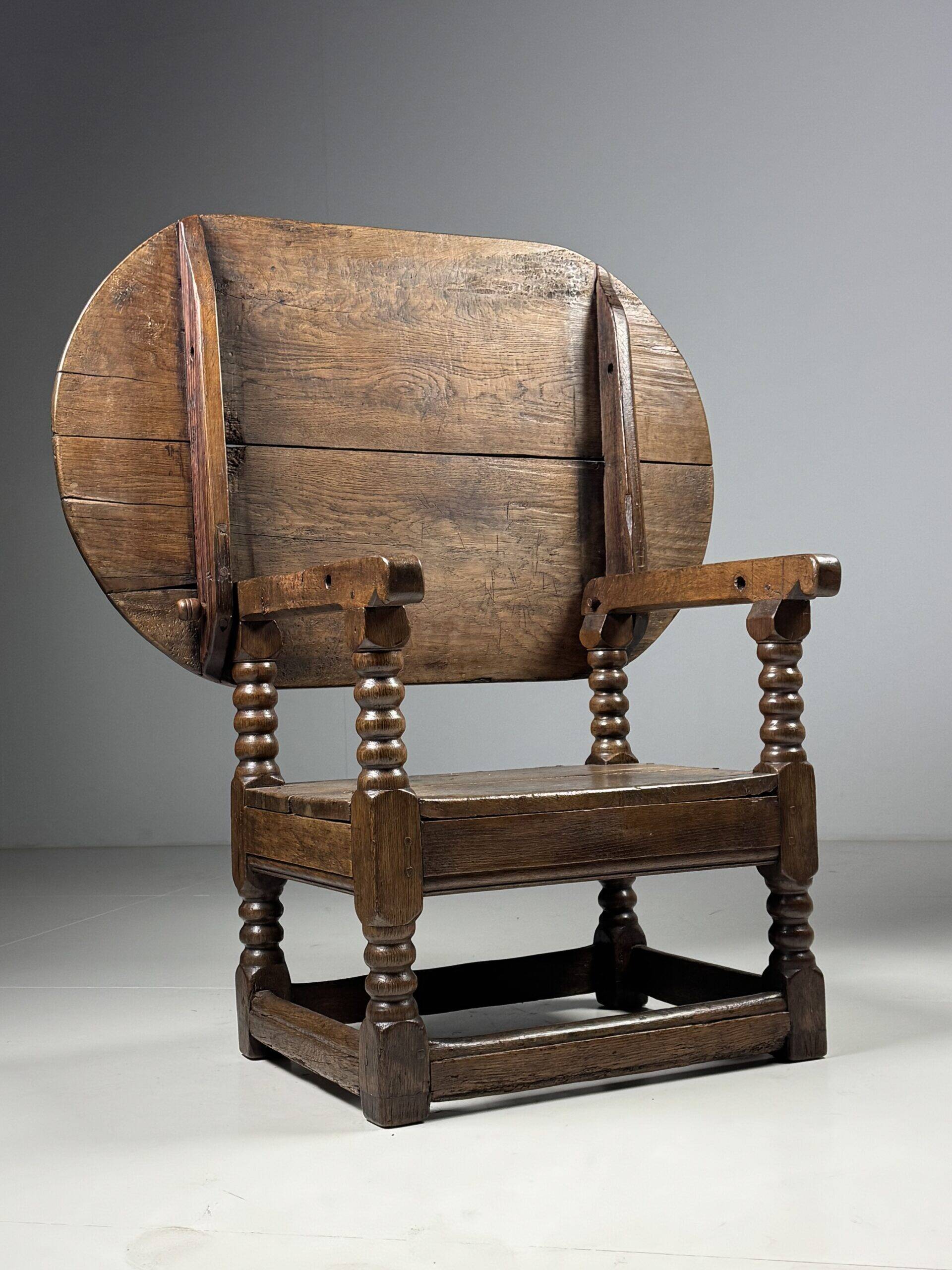 English monk chair table oak 18th century
