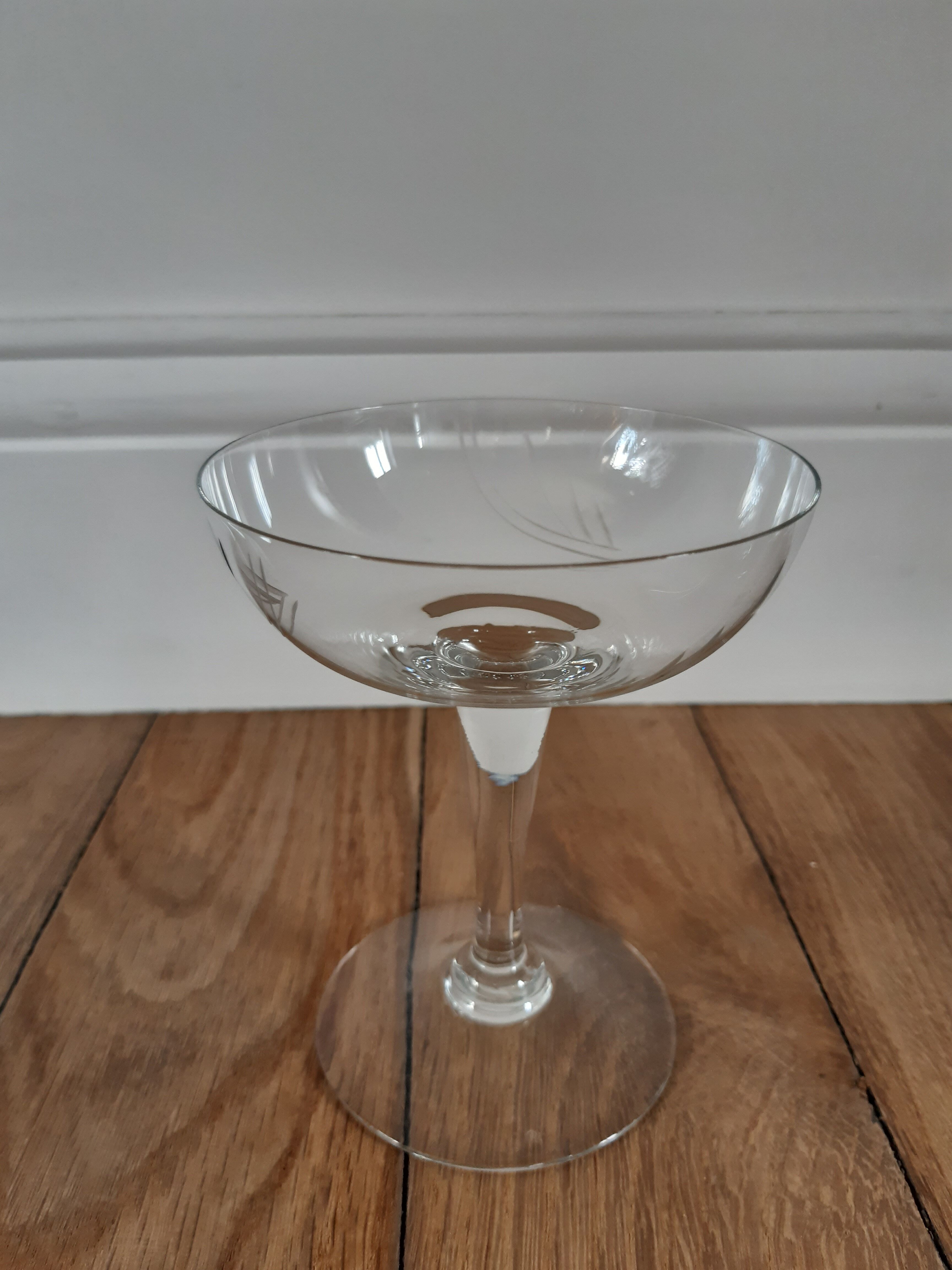 Lot de 6 coupes à champagne en cristal