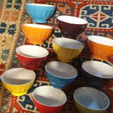 Ribbed ceramic bowls