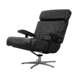 Vintage german office swivel leather easy chair, 1960s