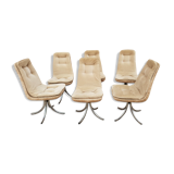 Series of 6 velvet chairs, Gastone Rinaldi 1970