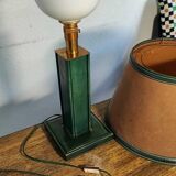 Lampe Art Déco Attribuée à Paul Dupré Lafon / Cuir Se killier et Parch