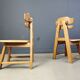Vintage dutch brutalist oak dining chairs, 1960s