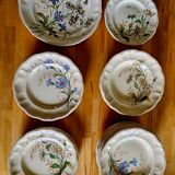 Lot plates, compotier, dish longchamp daisies iron earth