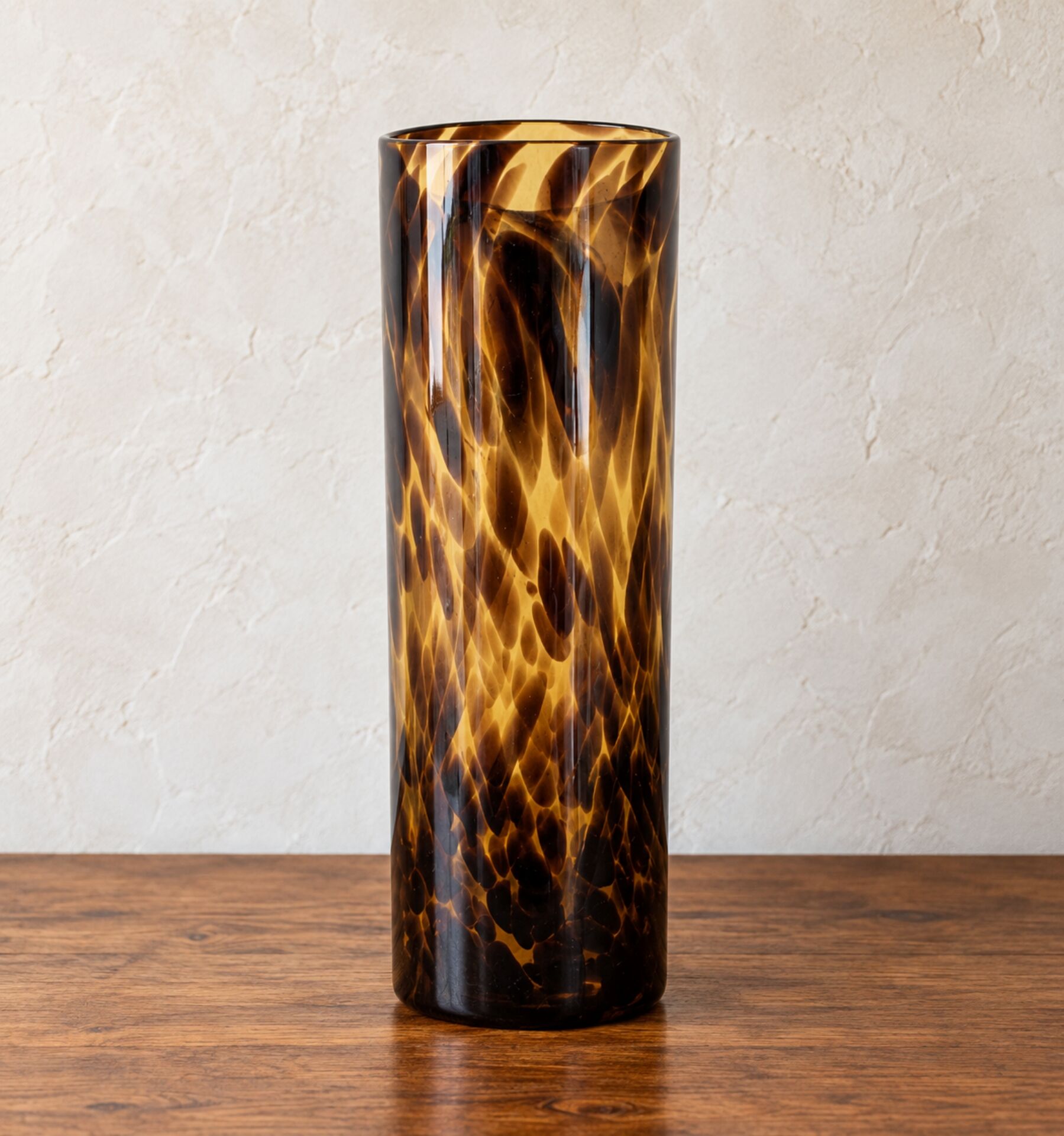 Large cylindrical vase in blown Italian glass – Tartaruga decor