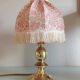 Brass bedside lamp and pink/vintage lampshade 60s-70s