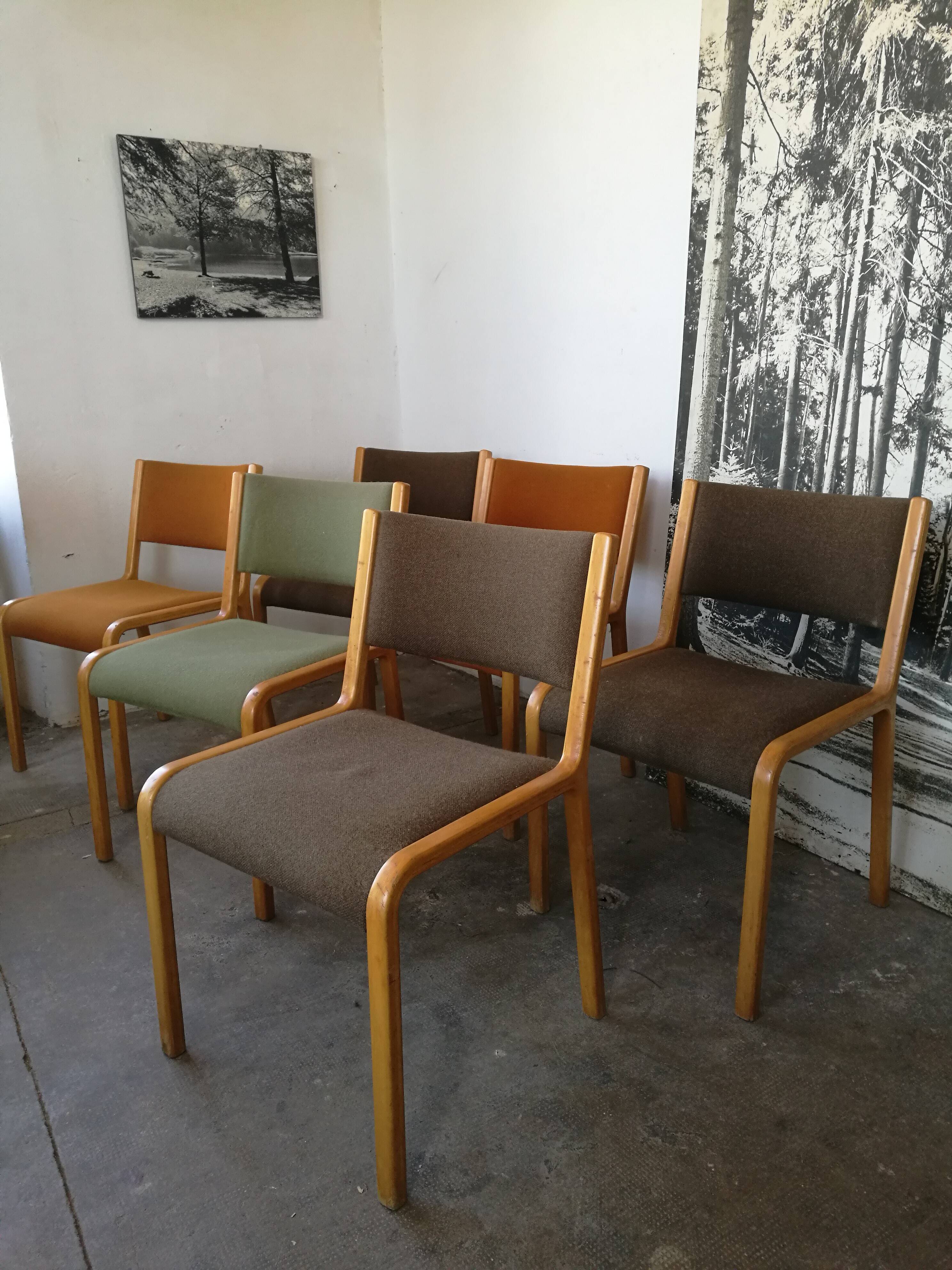 Set de 6 chaises scandinave plywood