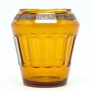 Art Deco vase, honey glass, Bohemia, Czechoslovakia, 1930s