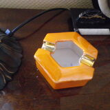 Vintage porcelain ashtray with gilding, Victoria china Czechoslovakia, 60/70s