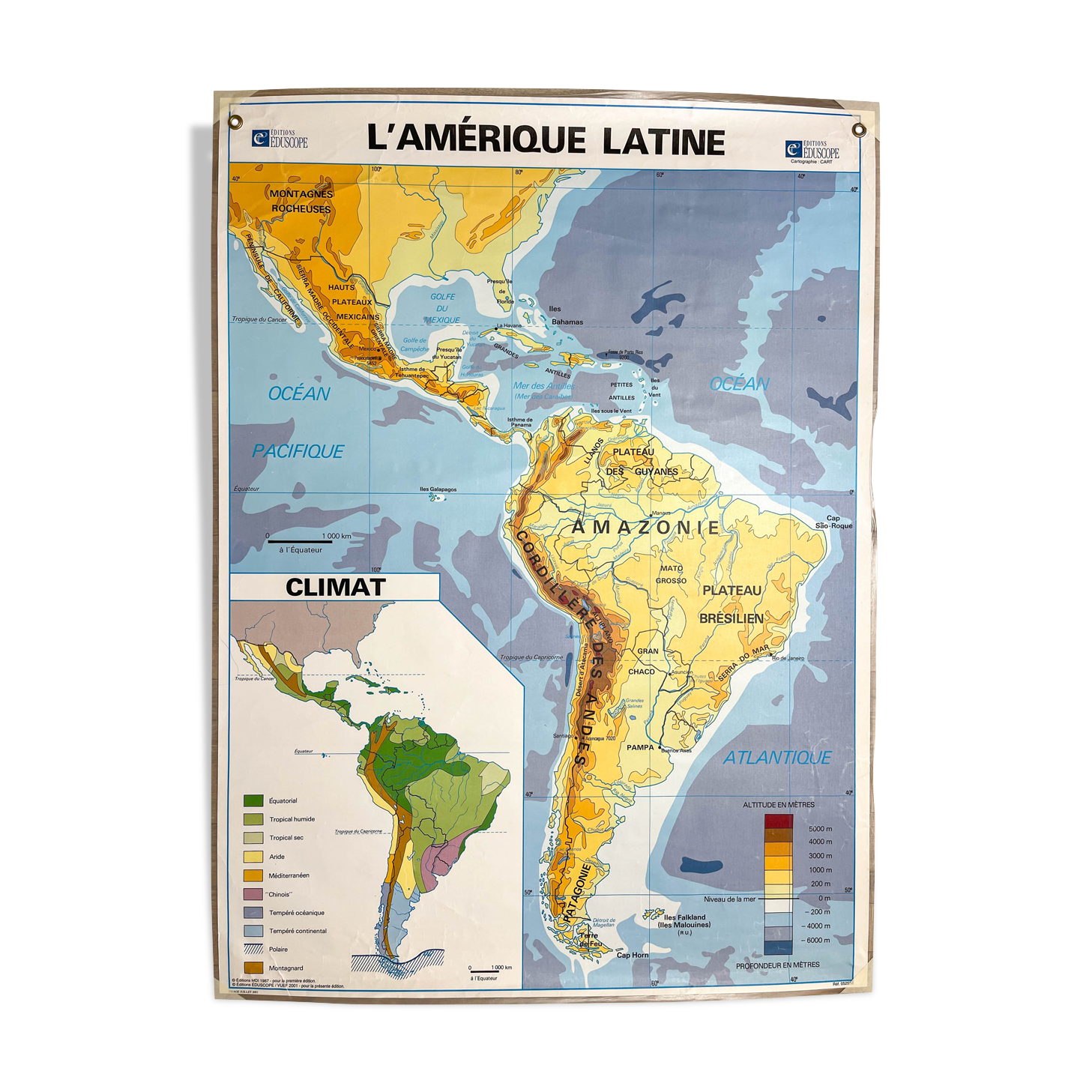 Vintage school map latin america eduscope