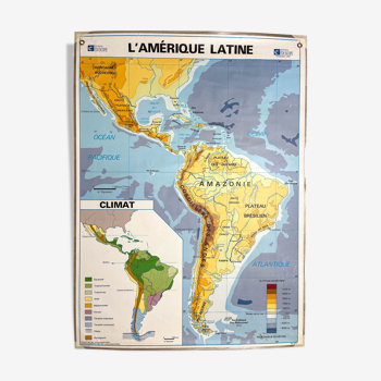 Vintage school map latin america eduscope
