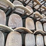 Set of 40 old beech bistro chairs