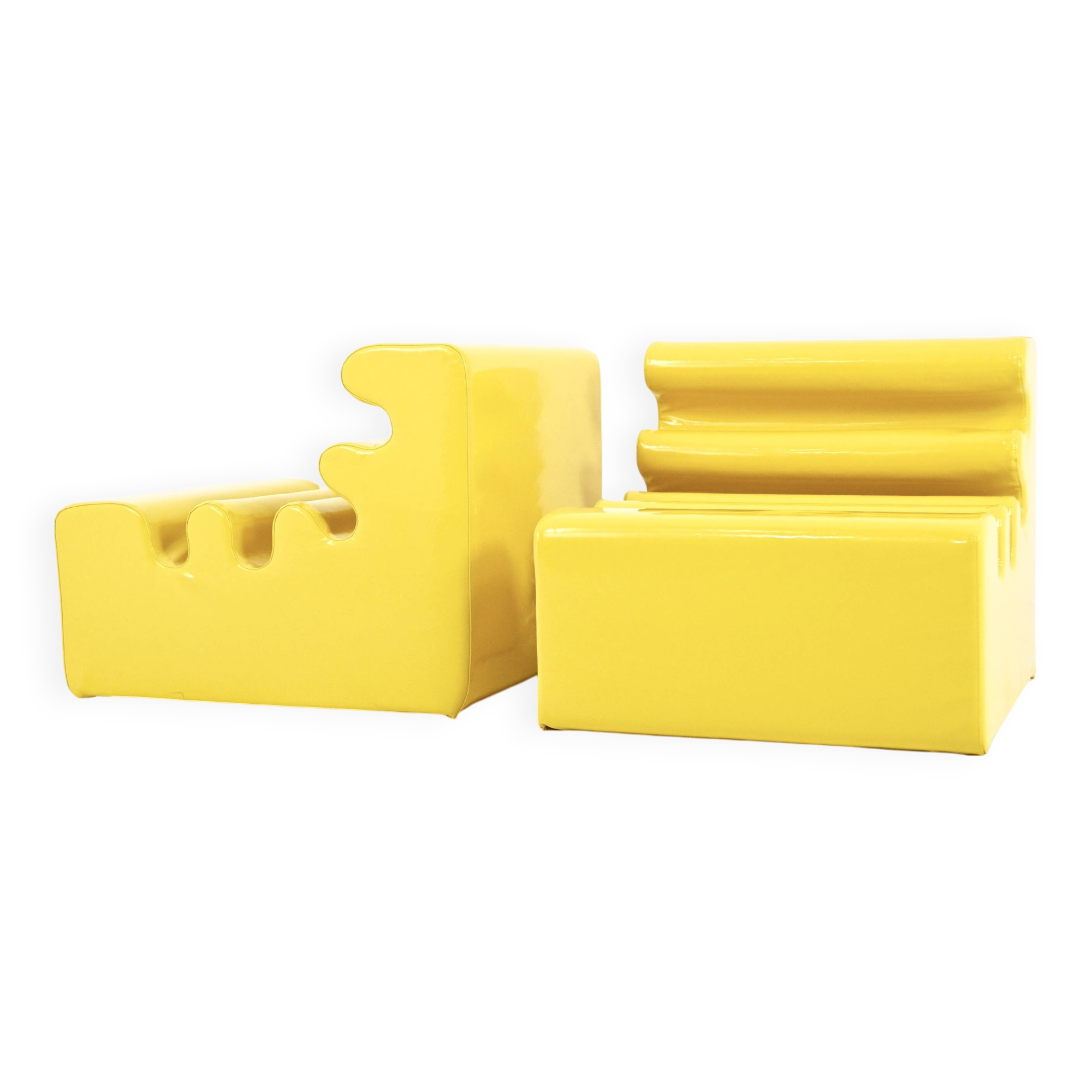 Pair of yellow “Karelia” armchairs by Liisi Beckmann for Zanotta, 1960