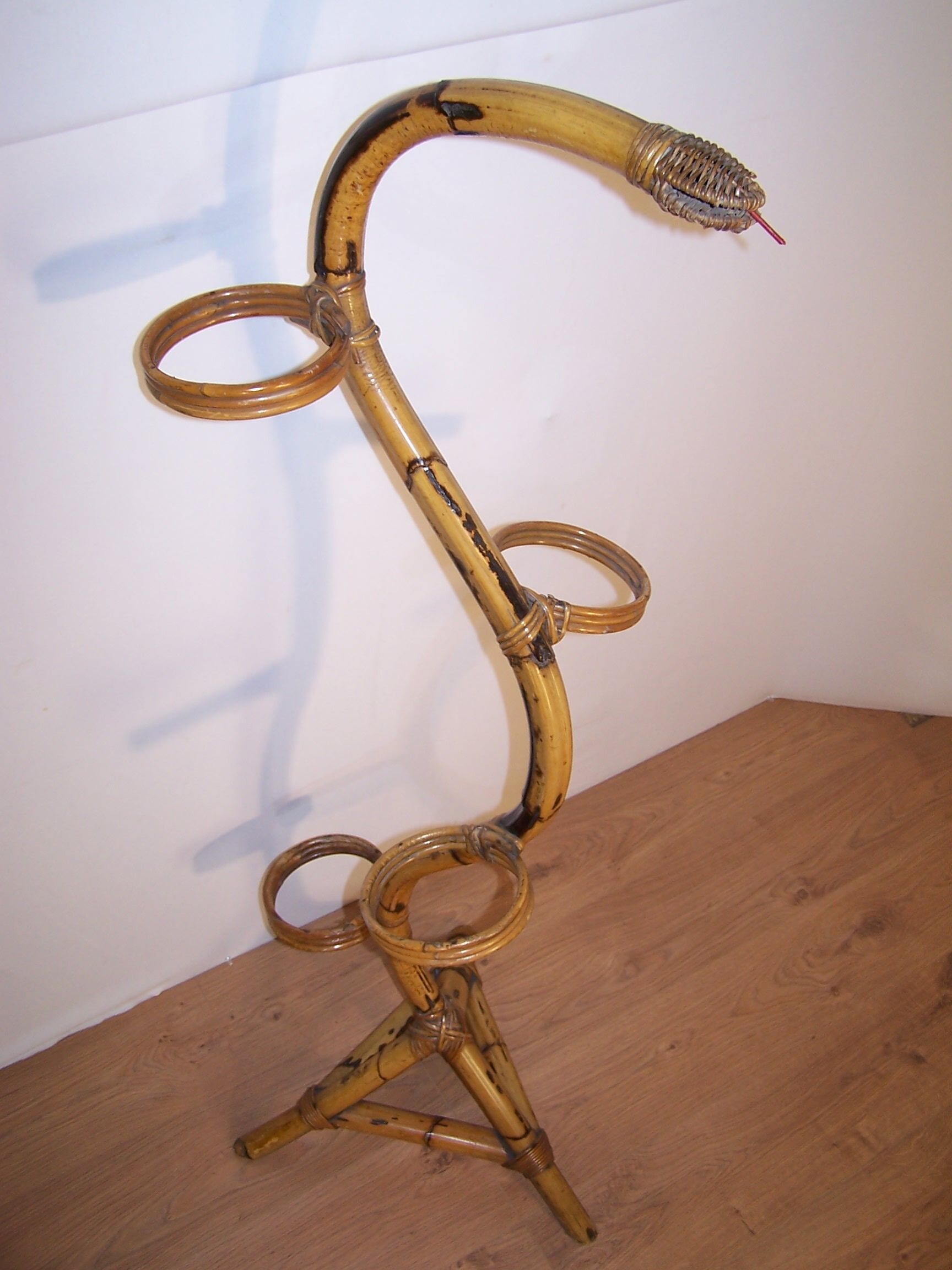 Rattan plant holder by Rohe Noordwolde 1960