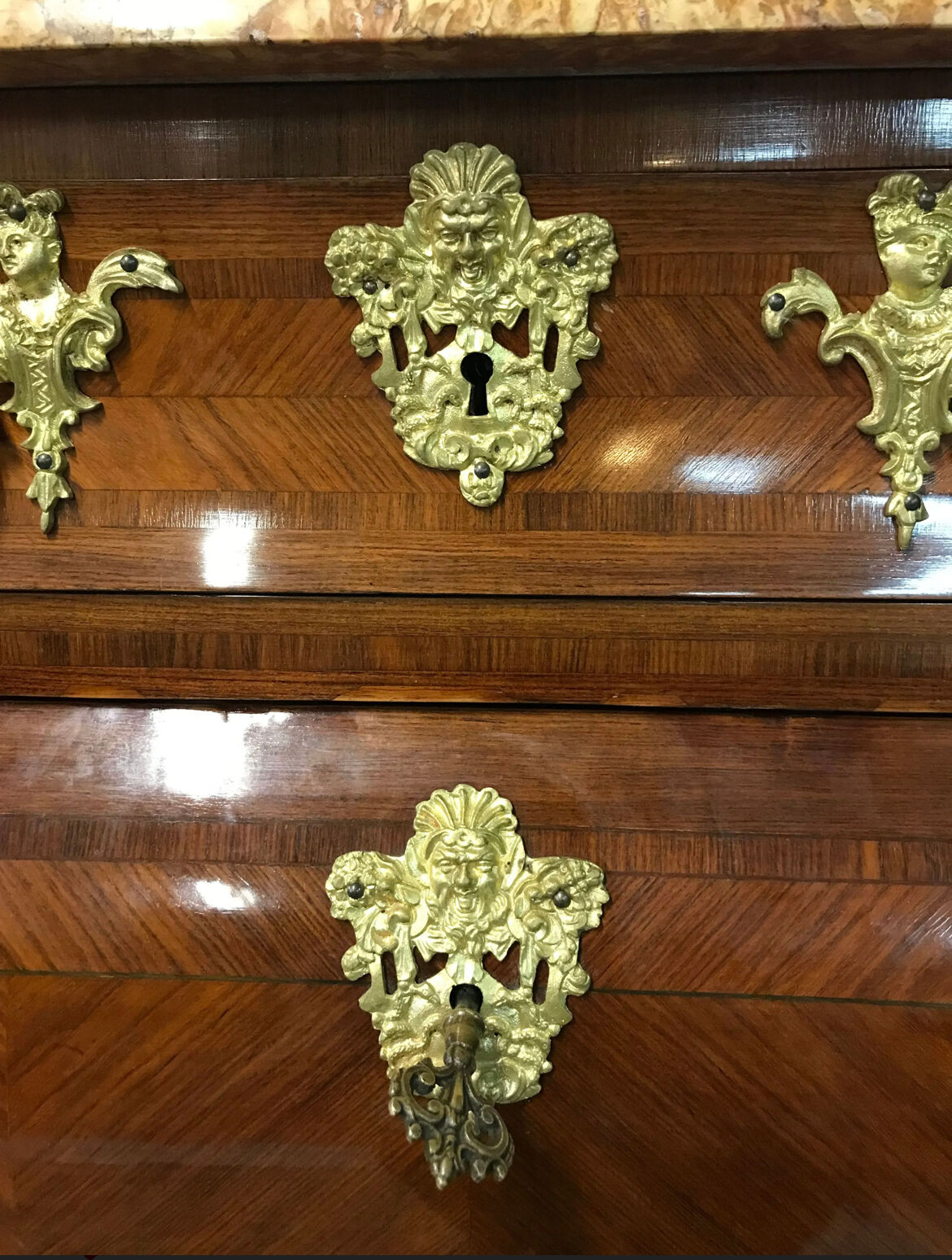Curved secretary in Louis XV style