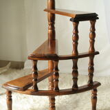 Vintage Beech Library Staircase Shelf