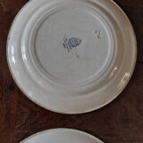 Set of eight flat plates, ironstone, Géon Rouard, Lille decoration, years.