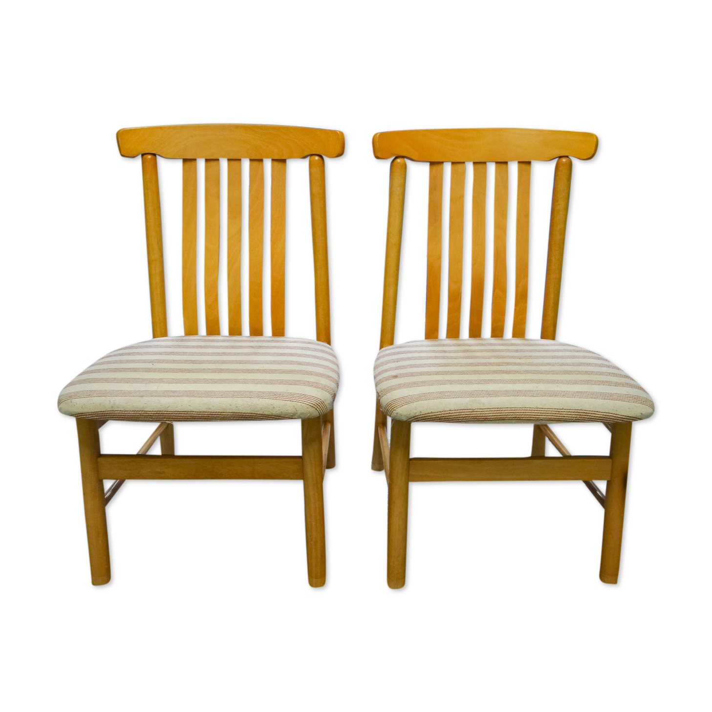 Pair of wide chairs made of solid wood Toyo Furniture made in Japan