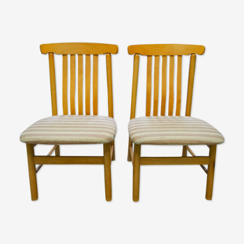 Pair of wide chairs made of solid wood Toyo Furniture made in Japan