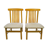 Pair of wide chairs made of solid wood Toyo Furniture made in Japan