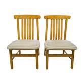Pair of wide chairs made of solid wood Toyo Furniture made in Japan
