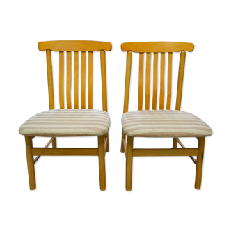 Pair of wide chairs made of solid wood Toyo Furniture made in Japan