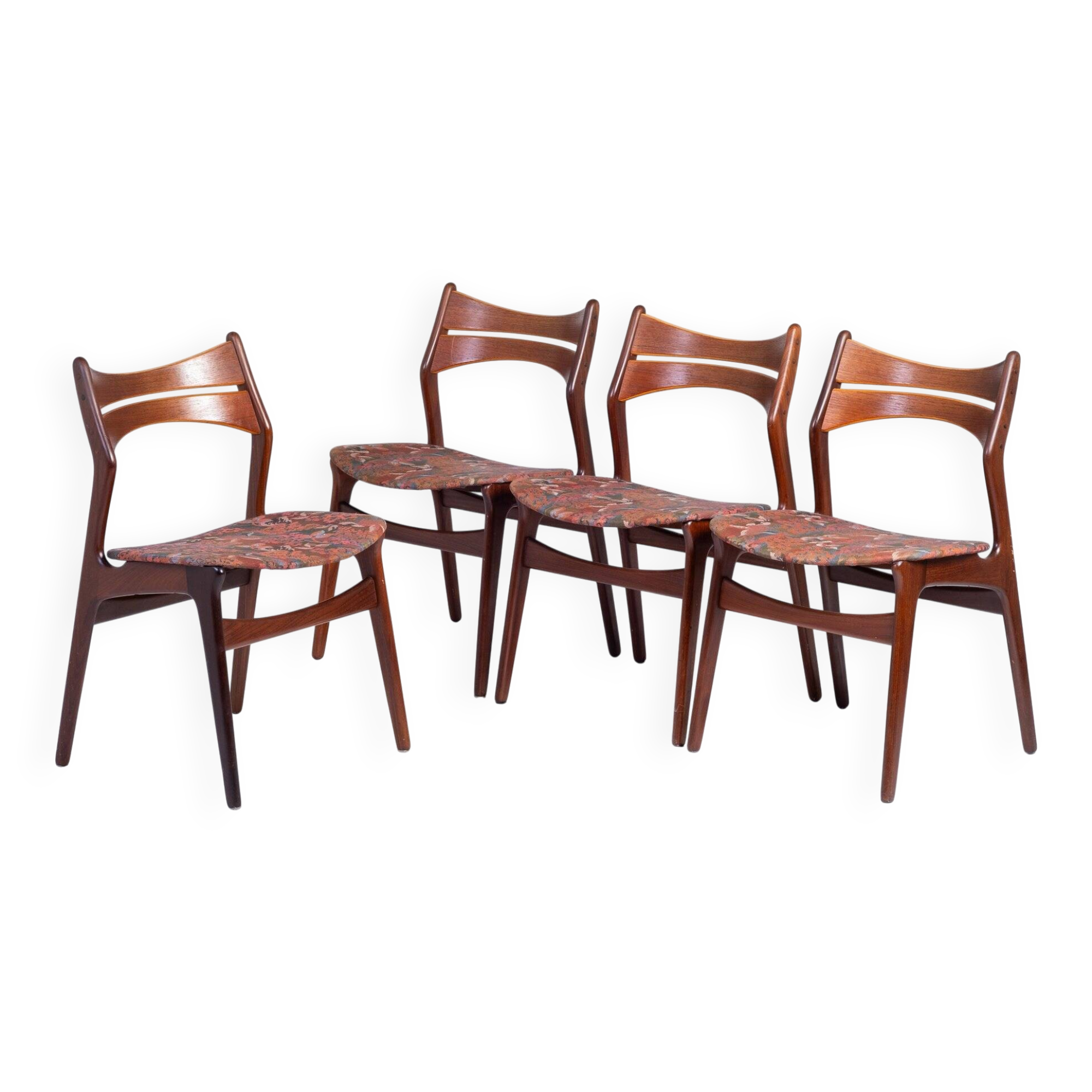Teak Dining Chairs by Erik Buch for Christiansen Møbelfabrik, 1960s, Set of 4