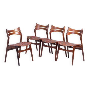 Teak Dining Chairs by Erik Buch for Christiansen Møbelfabrik, 1960s, Set of 4