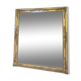 Miroir ancien de cheminée 144,5cm/131,5cm feuille d’or et mercure