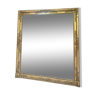 Antique fireplace mirror 144.5cm/131.5cm gold leaf and mercury