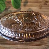 Butter dish cow glass pink