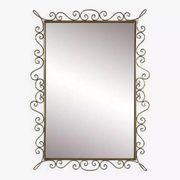 Miroir rectangulaire années 50 -60 sur cadre laiton
