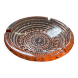 Cendrier vintage en verre rose années 70