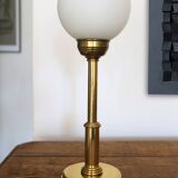 Vintage opaline brass table lamp