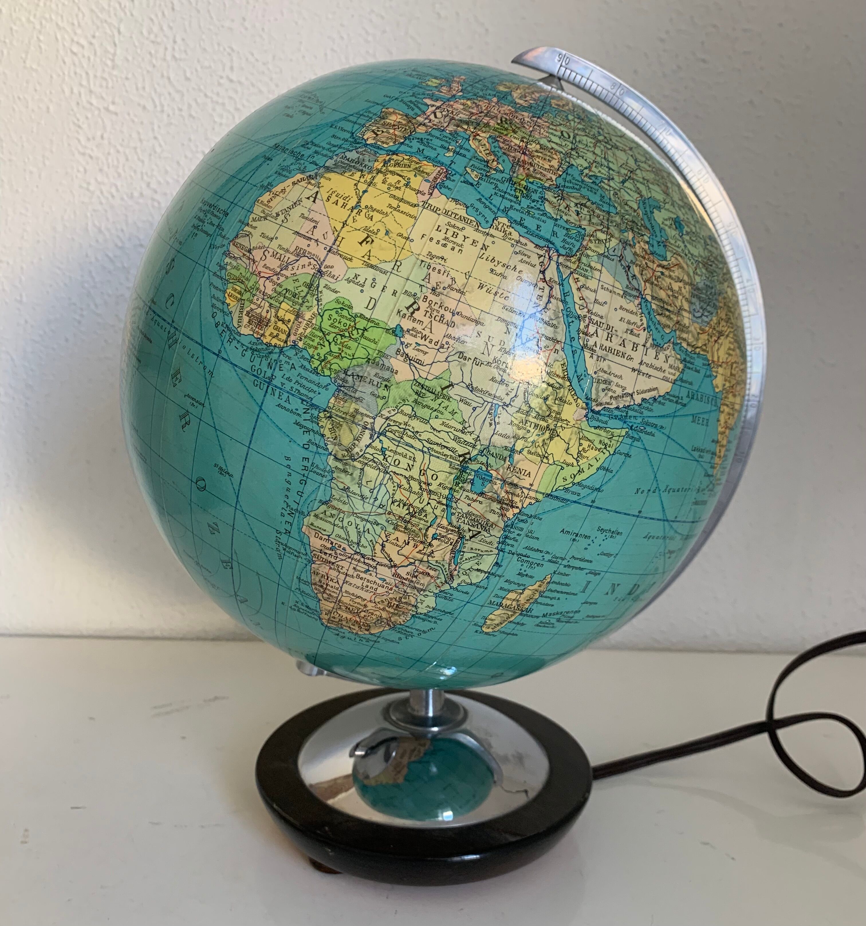 Vintage globe 1960 German glass Columbus duo - 34 cm