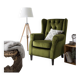 Scandinavian / vintage olive green armchair