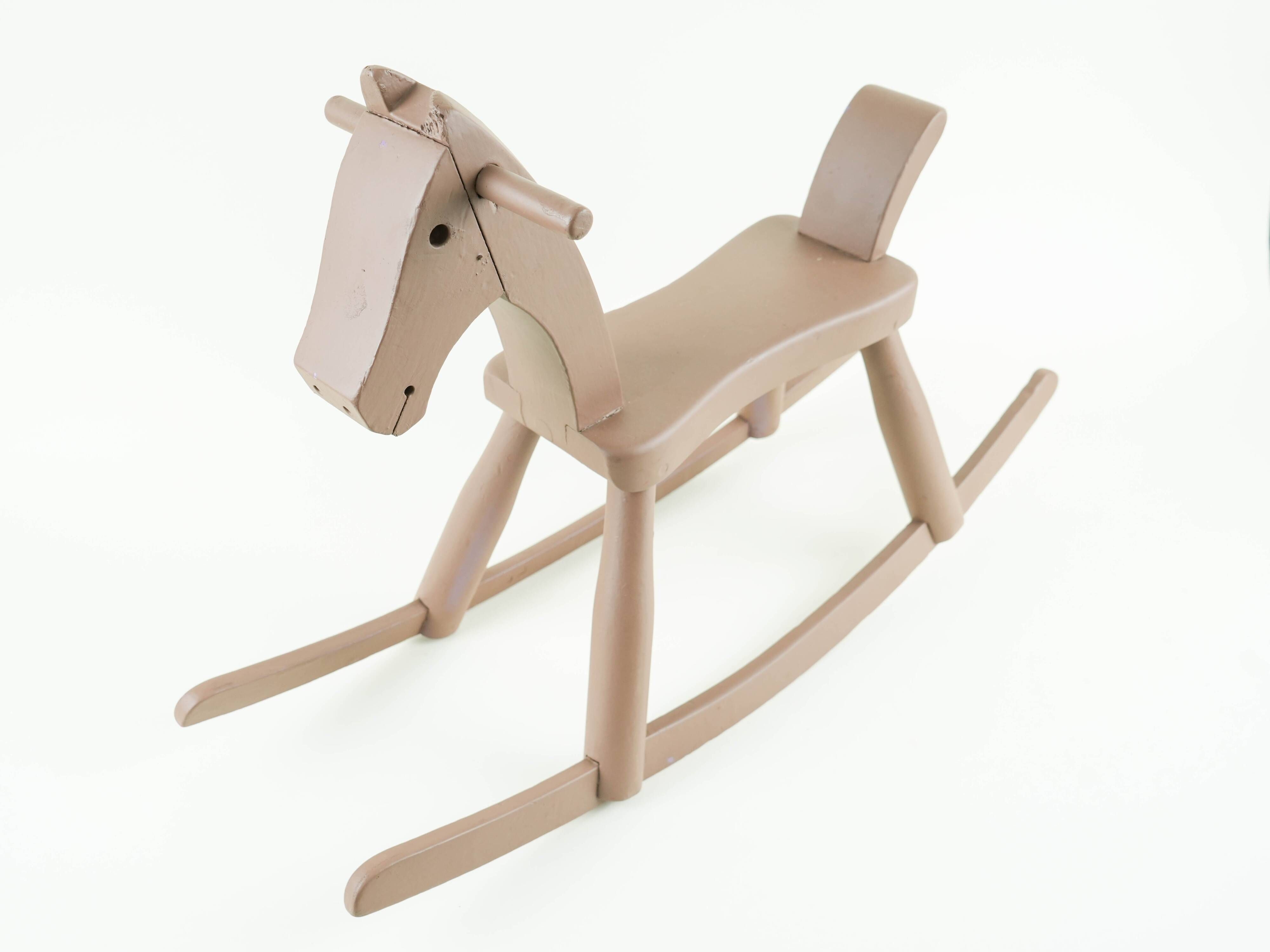 Kay Bojesen wooden rocking horse, Danish design toy from the 1970s