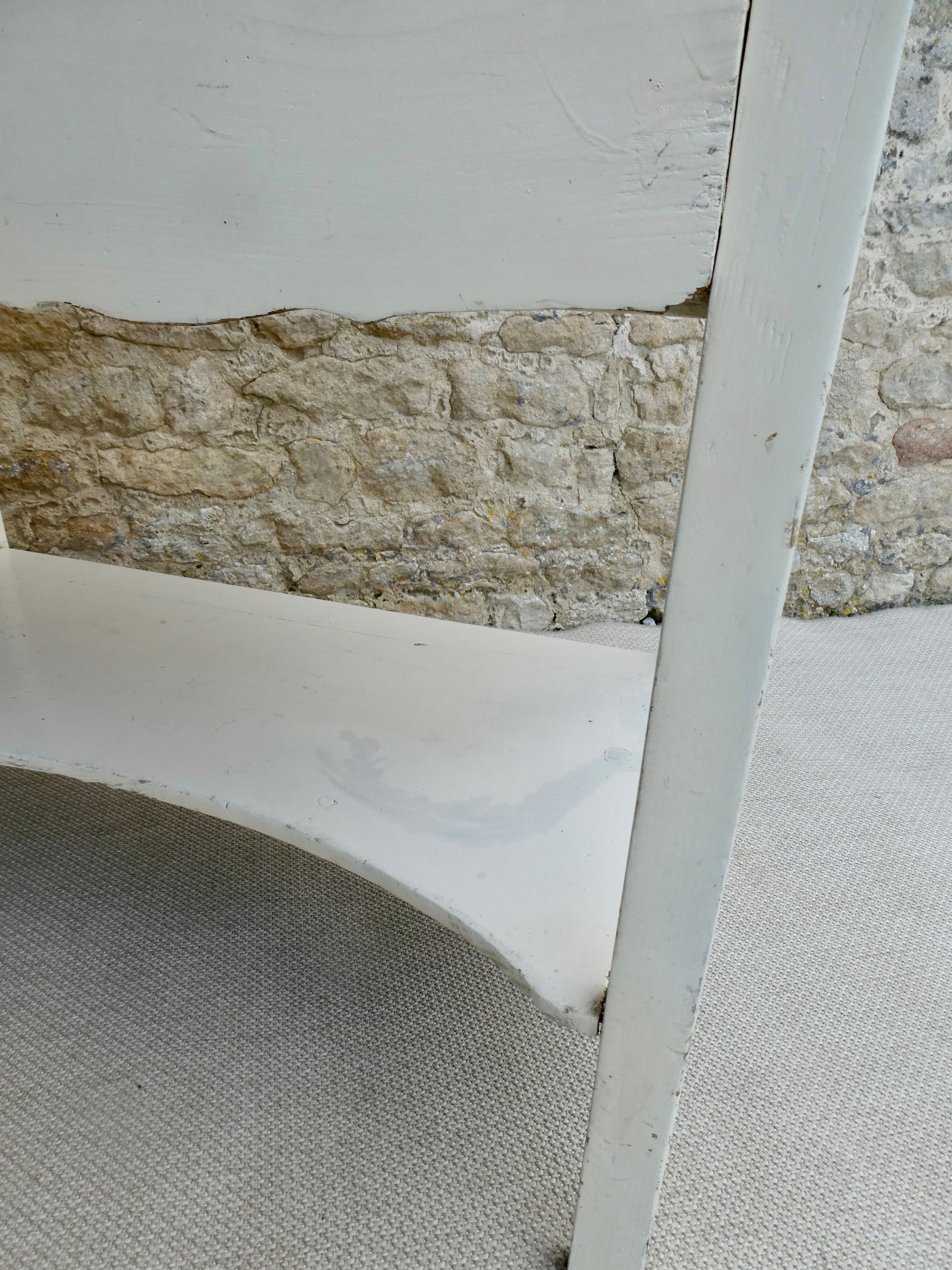 Bathroom furniture in white patina wood