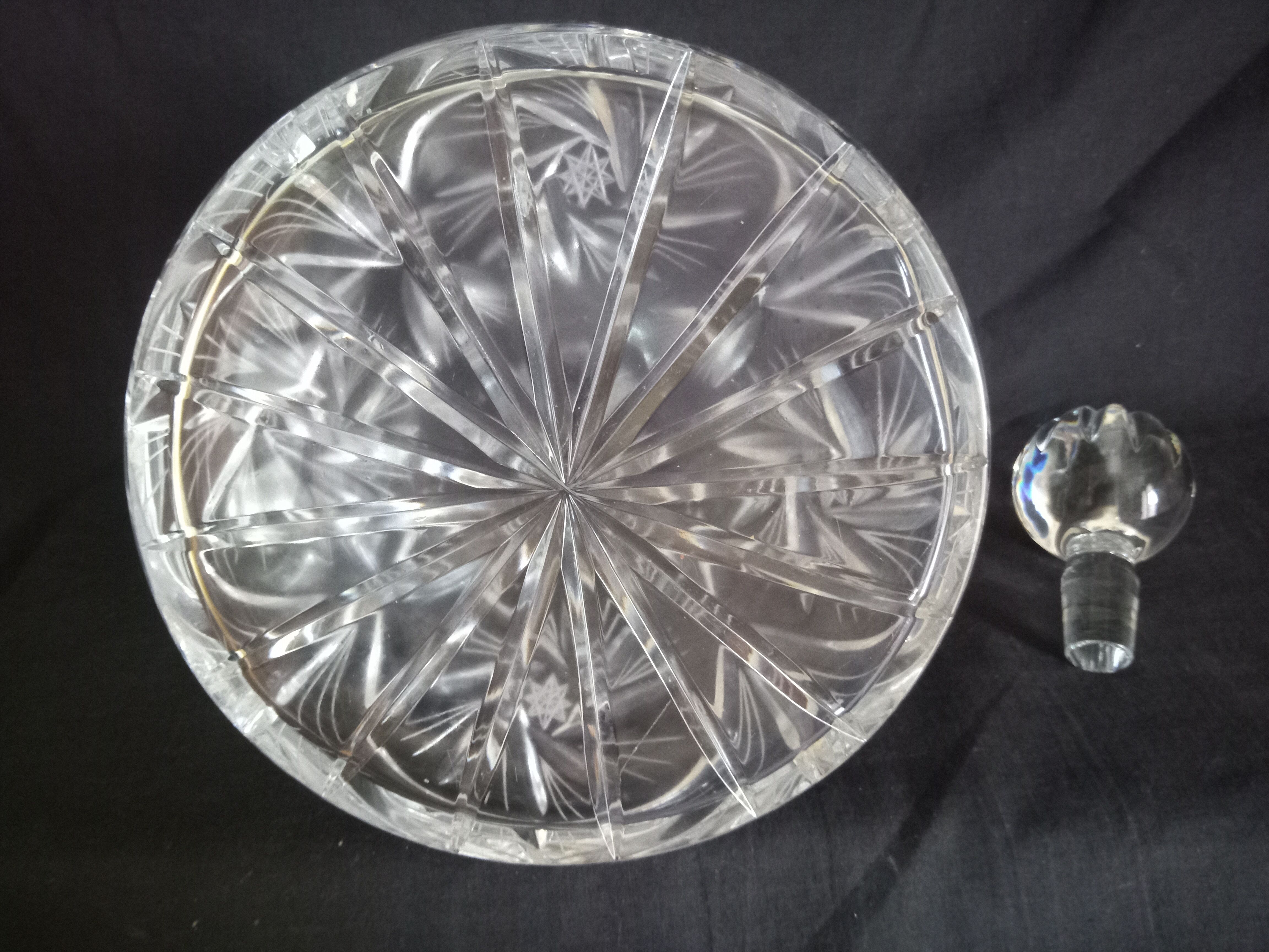 Bohemian cut crystal wine decanter