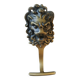 Porte Manteau mural/Patère Tête de Lion Art Déco. En bronze doré/19cm